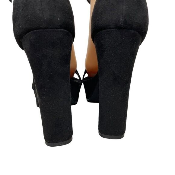 Nasty Gal Women's Black Faux Suede Mis Sized NWOT Platform Heel Size 8.5/39 M - Picture 8 of 12